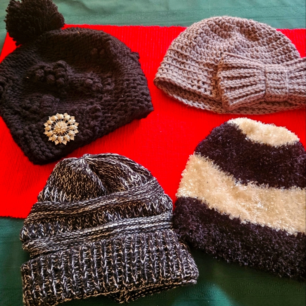 4 knit hats